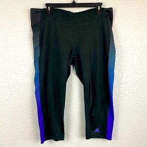 Adidas Womens Climate Stretch Athletic Cropped Capri Tight Leggings Black XL